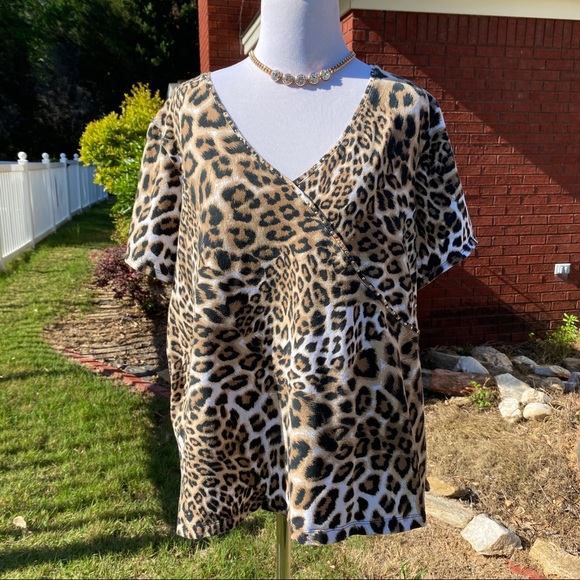 Ruby Rd. Tops - Ruby Rd. animal print tee 1X